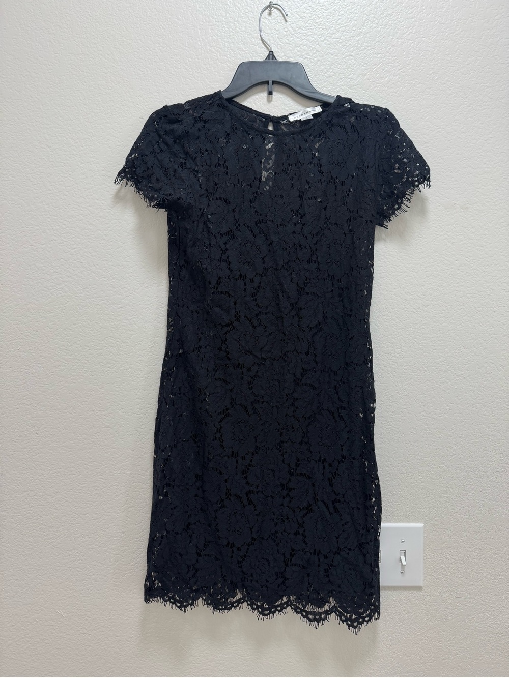 Black Lace Short Sleeve Dress - Elegant Women's Dress